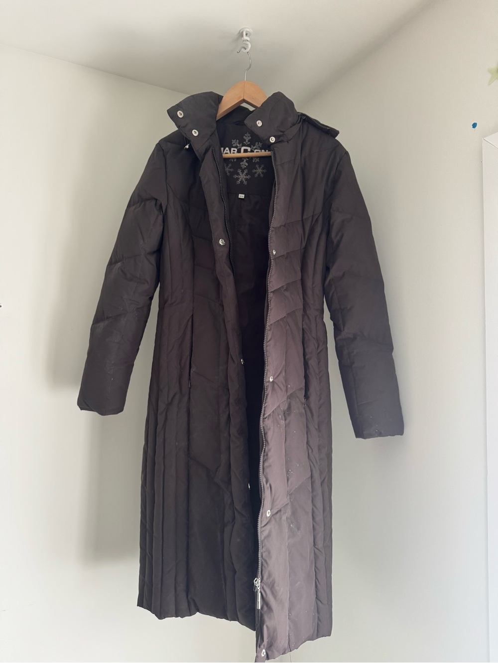 Long Black Puffer Coat with Hood - Women's Winter Coat